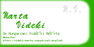 marta videki business card